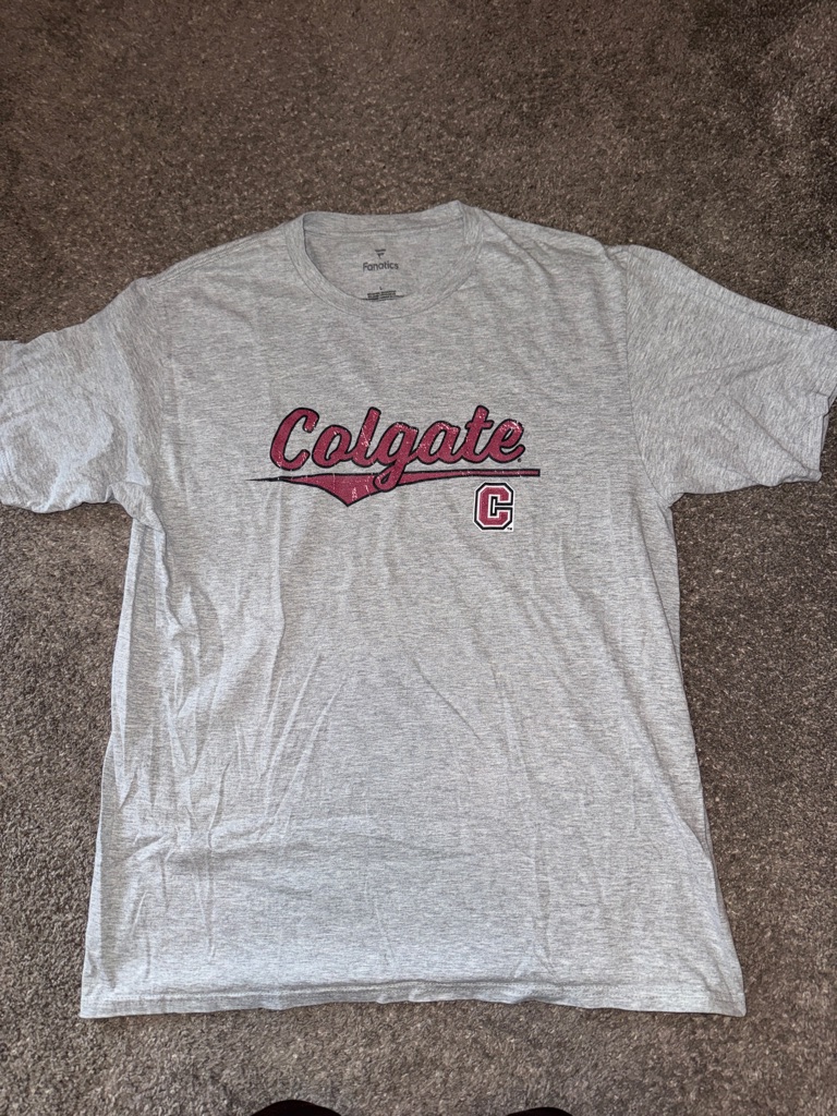 Fanatics Colgate Grey Crew Neck Tee With Subtle Logo